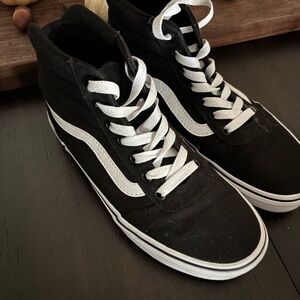 Vans Black and White High-Top Sneakers